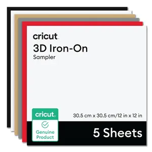 Cricut 3D Iron-On, Bold Sampler 12 in x 12 in (5 ct)