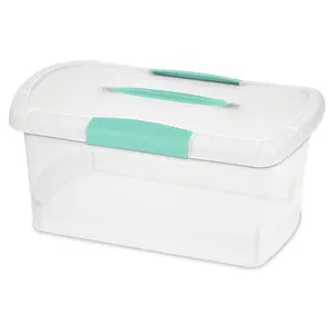 Sterilite 6 Pack Stackable Storage Bin, Latch Lid, Medium Nesting ShowOff, Clear