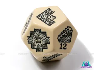 Dungeon: Layout Generator Die | Create Maps/Rooms Randomly, Layout/Blueprint Dice, Crafted Brick Design | Giant D12 Acrylic (1)