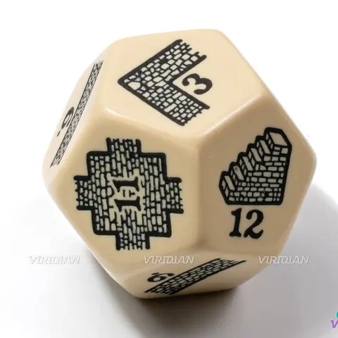 Dungeon: Layout Generator Die | Create Maps/Rooms Randomly, Layout/Blueprint Dice, Crafted Brick Design | Giant D12 Acrylic (1)