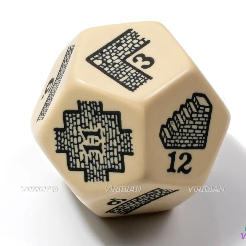 Dungeon: Layout Generator Die | Create Maps/Rooms Randomly, Layout/Blueprint Dice, Crafted Brick Design | Giant D12 Acrylic (1)