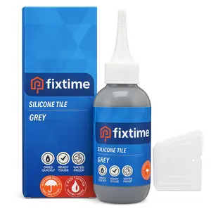 Silicone Tile Repair Kit Premixed Fast-Drying Gray Caulk Filler Sealer for Cracked Bathroom Kitchen Floor Tiles (225g / 8 oz)