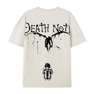 Death Note L and Ryuk Printed Cotton Tee Anime Streetwear Japanese Aesthetic Clean Look Unisex Couple Outfit Fall Winter Gift Trending TikTok Search