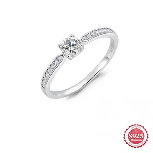 Minimalist Stylish 0.3CT Moissanite S925 Sterling Silver Ring Daily Wear Gift for Men  Women on Weekends Birthdays  Graduations