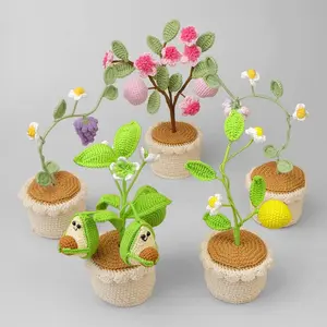 Crochet Fruit In Pot,Birthday Gift,Crochet Peach Lemon Grape Avocado,Mother's day Gift,Plant Potted Decor Ornament,Anniversary Gift