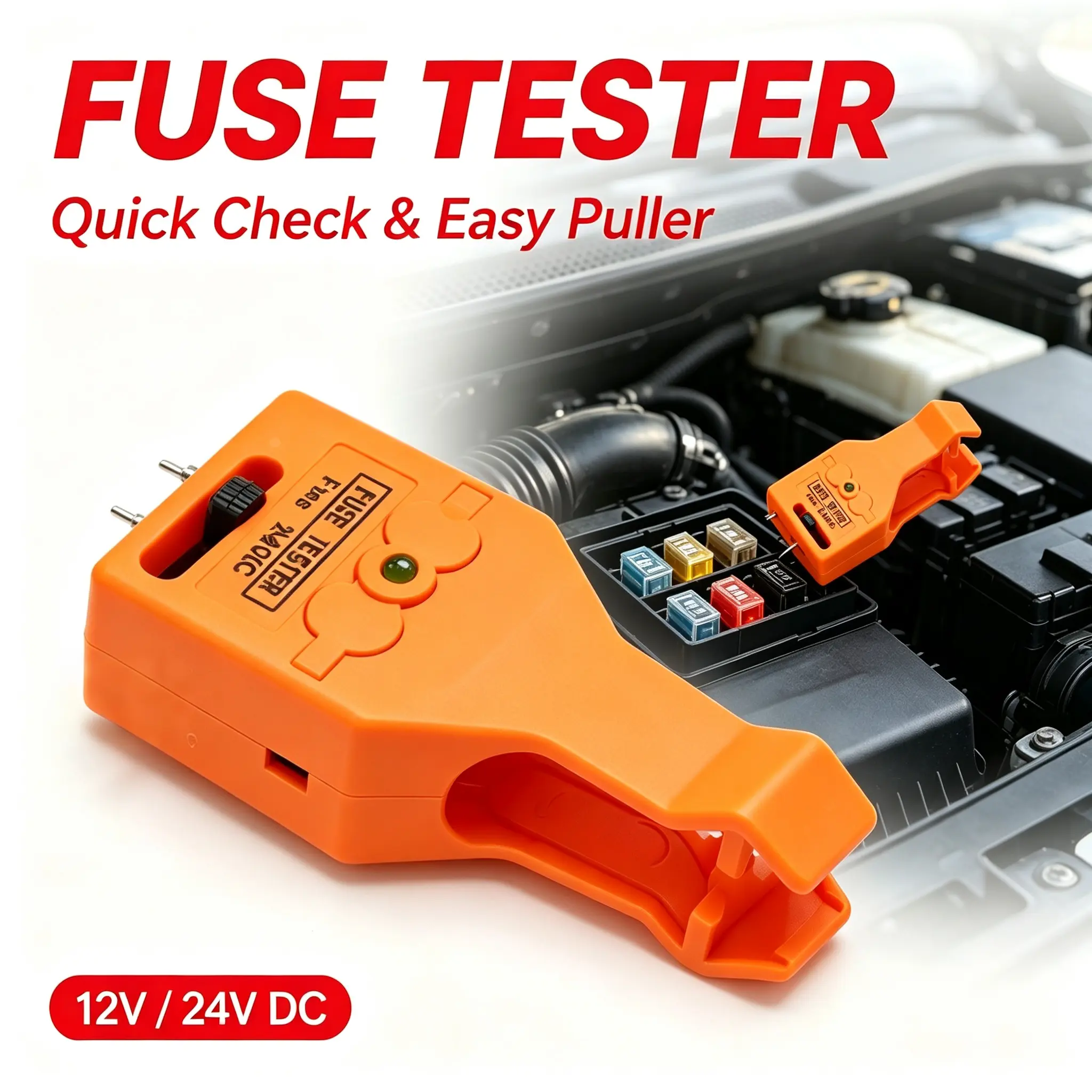 Car Fuse Tester Puller 24V DC Blade Fuse Checker ATO ATC ATM Fuse Removal Tool Auto Electrical Diagnostic Repair Tool