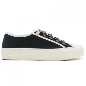 Pre-owned Dior Cotton Small Leather Goods Christian WALK'N'DIOR Canvas Sneakers