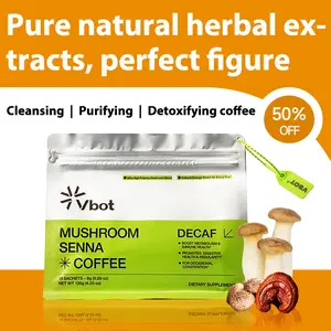 VBOT-Super Organic Mushroom Coffee-Cleansing|Purifying|Detoxifying-Pure Herbal Extracts + Mushrooms- Perfect Formulation- Enhances Immunity|Promotes Healthy Bowel Movements and Intestinal Health-Safe and Effective-Herbal Supplements Beverage Powder