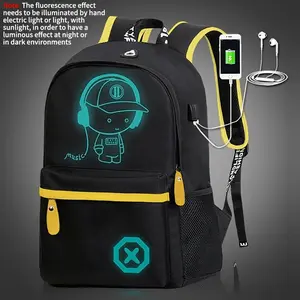 A must-have campus  luminous printed backpack has a large capacity, casual with personality. It's eye-catching during back--school season, with random buckles bringing small surprises. Practical