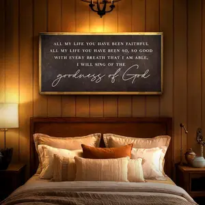 Goodness Of God Faith Sign | Inspirational Faith Wall Decor | Christian Wall Art | Worship Song | Goodness of God Lyrics Sign