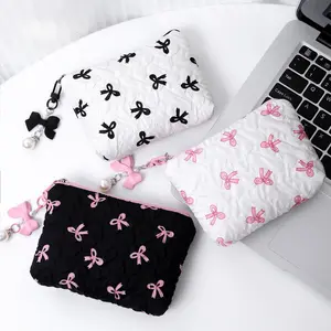 Bowknot Makeup Bag for Fashionable tassel lady- Cute High-End Storage Pouch, Large Capacity Coin Purse & Cosmetic Organizer