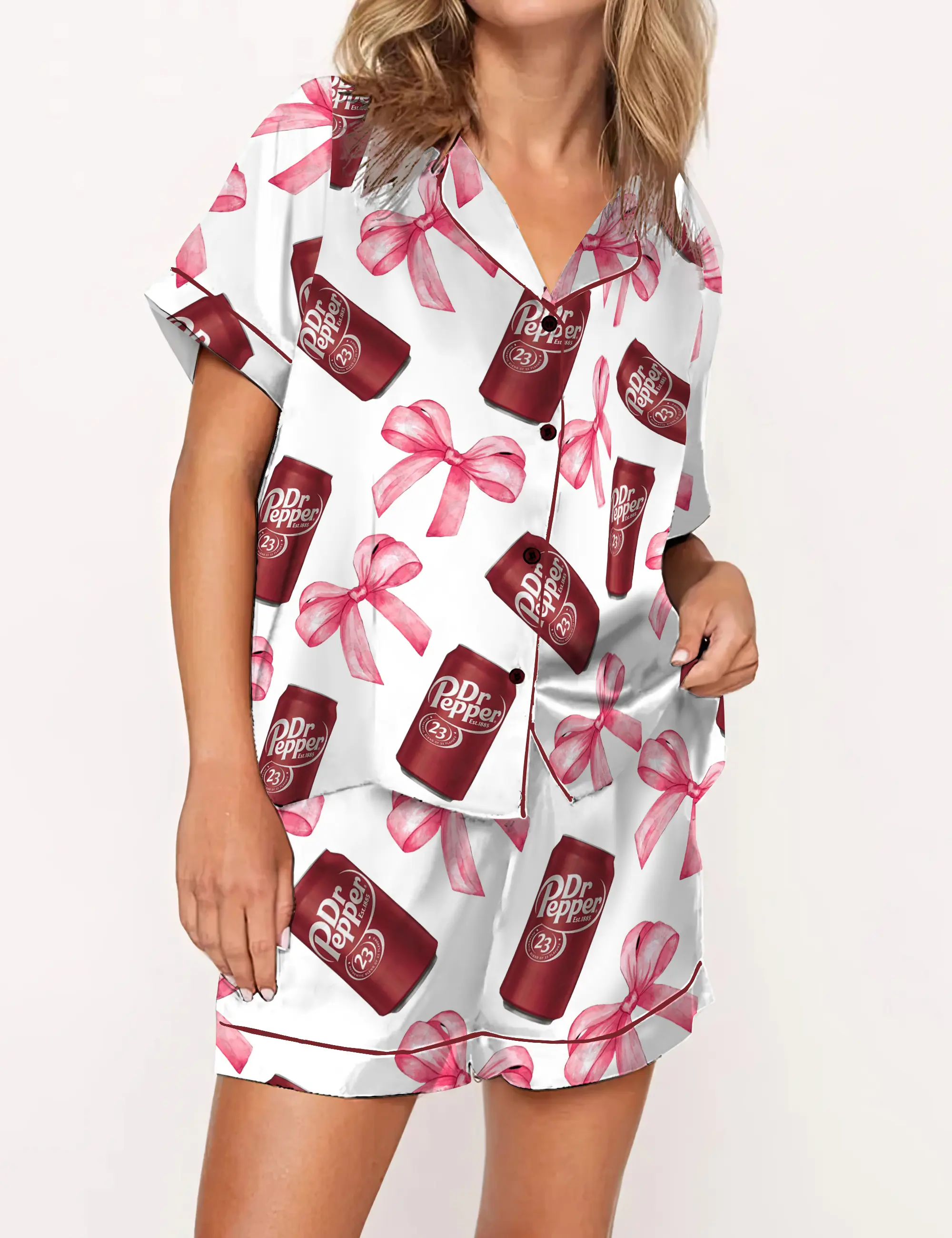 Coquette Pepper Pajama Set Satin For Women, Halloween Gift, Birthday Gift, Gift For Women, Best Friend Gift, Anniversary Gift, Gift For Girlfriend, Gift For Sister, Gift For Mom