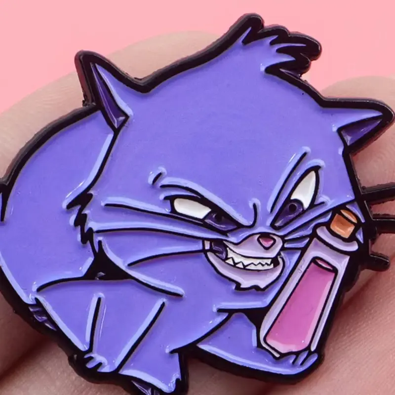 Cute Cat Metal Enamel Pin Badge, Cartoon Anime Game Peripheral, Creative Monster Animal Brooch, Casual All-Season Fashion Accessory, Bling Stylish Accessory, Lapel Brooch, Brooch Pins