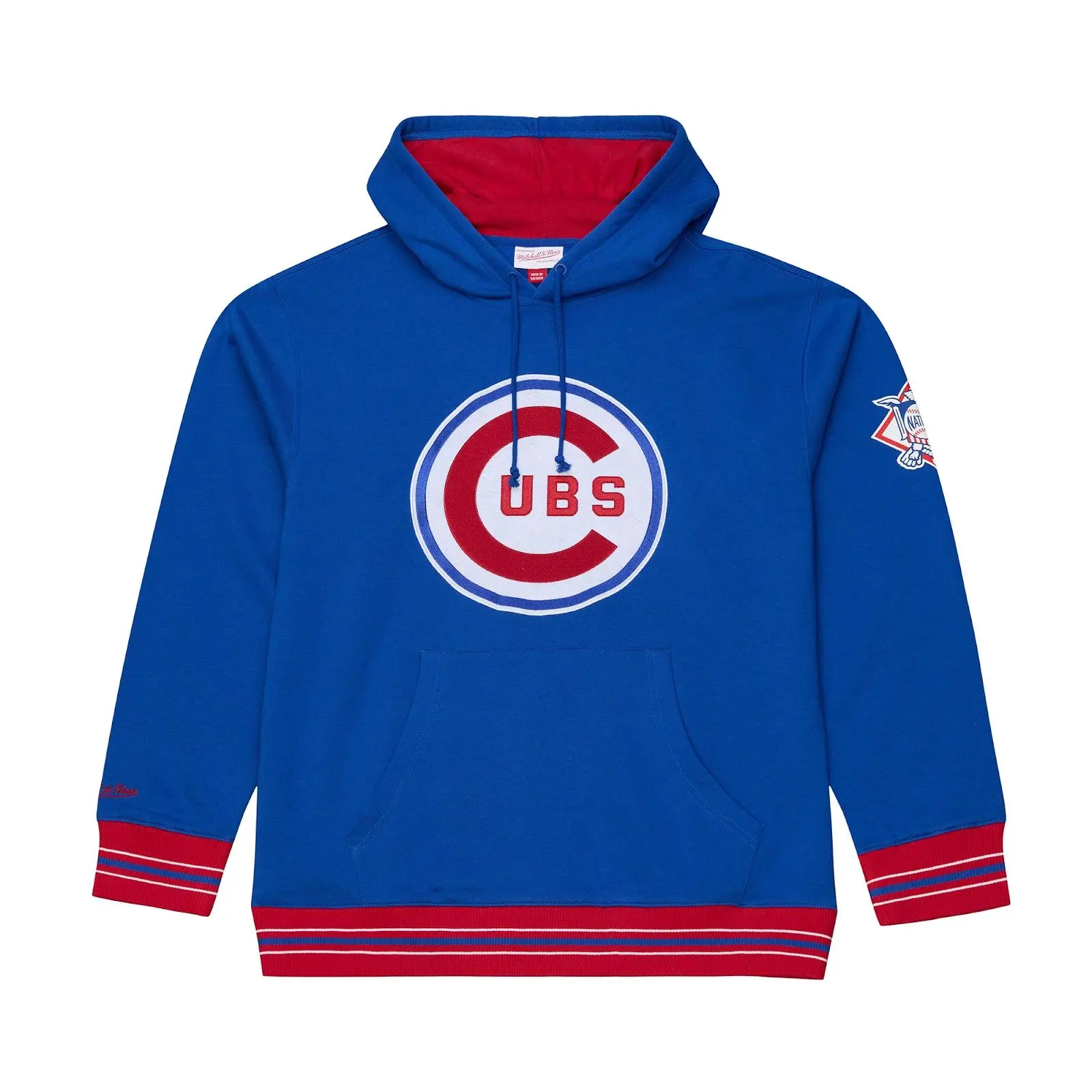 Chicago Cubs Royal Playoff Win Fleece Hoodie MLB Throwback Sweatshirt Vintage Fan Gear Mitchell & Ness