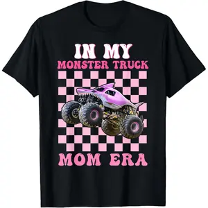In My Monster Truck Mom Era Monster Truck Are My Jam T-Shirt        Graphic tees Shortsleeve Casual