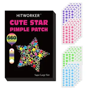 Cute Star Hydrocolloid Pimple Patches, Colorful Acne Spot Covers for Face, All Skin Types, Effective Pimple Treatment, Comfortable Wear