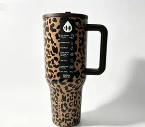 HydroJug 40oz Savanna Leopard Traveler Classic Brown Leopard Print Tumbler with Triple tiktokshopspringglowup