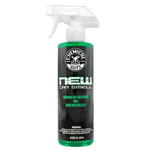 CHEMICAL GUYS New Car Smell Air Freshener & Odor Eliminator – Long-Lasting Spray for Car Interiors, Trucks, SUVs & Home – Removes Bad Odors, Freshens Upholstery, Carpet, AC Vents – Smells Like a New Car – Interior Detailing Essential - Car Air Freshener