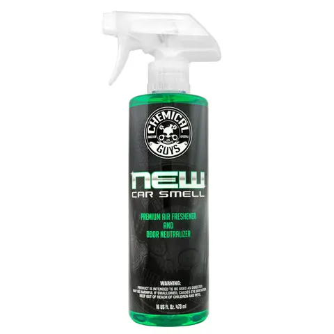 CHEMICAL GUYS New Car Smell Air Freshener & Odor Eliminator – Long-Lasting Spray for Car Interiors, Trucks, SUVs & Home – Removes Bad Odors, Freshens Upholstery, Carpet, AC Vents – Smells Like a New Car – Interior Detailing Essential - Car Air Freshener,,