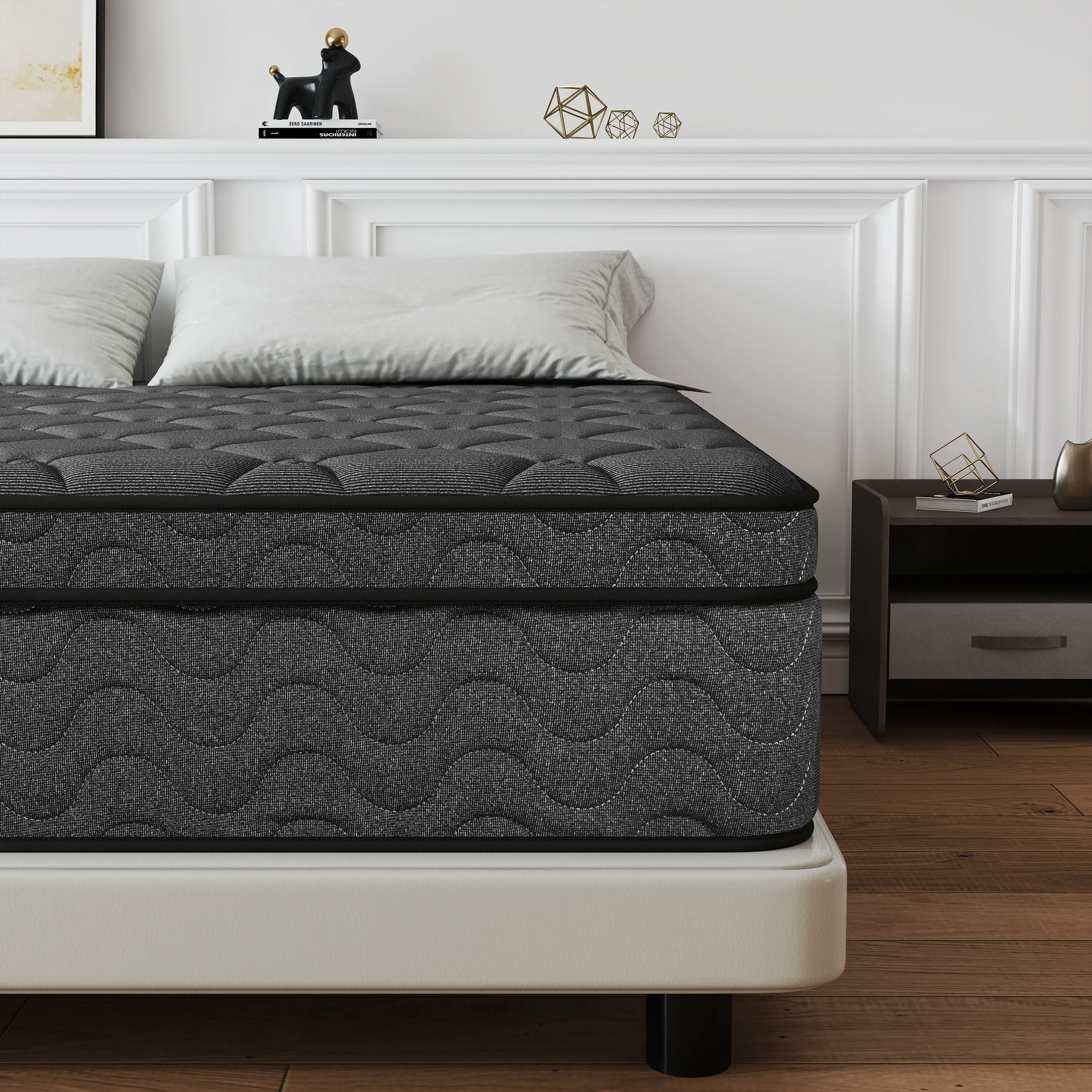 Compact Gel Memory Foam Hybrid Mattress - TikTok Trending, Quiet Pocketed Coils, Breathable Knitted Fabric, Ergonomic Design, Soft-Firm Feel, Vacuum Roll-Packing - Ideal for Adult Side Sleepers