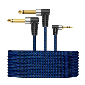 1/8" TRS to Dual 1/4" TS Stereo 3FT Y-Cable Splitter Cord Compatible for Smartphone, iPod,Sound Card,CD Players,Multimedia Speaker,PA Audio and Home Stereo System