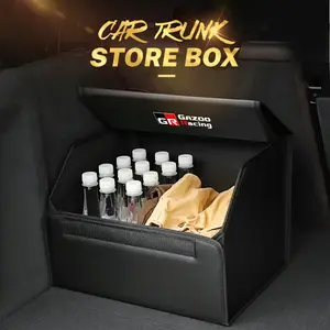 Car Trunk Leather Storage Box Foldable Auto Organizer Bag For Toyota Corolla Yaris Aygo Prius CHR Camry Auris Avensis Land Cruiser Prado 4Runner Hilux Harrier Avalon Venza Fortuner Verso Sienna Mirai