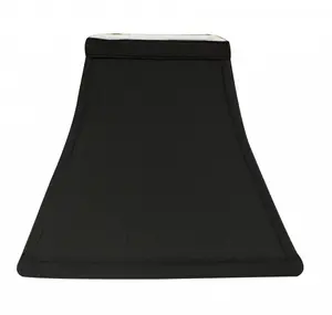 HomeRoots 469980 10 in. Black with White Lining Square Bell Shantung Lampshade