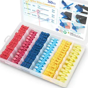 360Pcs T-Tap Wire Connectors, T Wire Quick Splice Connector, T Connectors for Wiring with Storage Case, Universal Connector