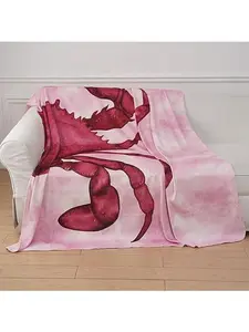 Concierge Collection Oversized Crab Printed Plush Throw