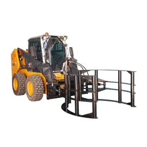 LANDY Skid Steer Round Bale Grab 2865lb Hydraulic Hay Clamp No Damage Bale Handler Attachment