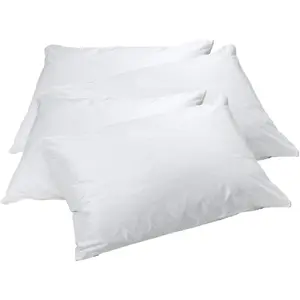 4-Pack Vinyl Pillow Protectors - Queen Size Zippered Pillow Covers - 100% Waterproof, Bedbug Proof - Washable and Reusable Pillow Encasement Covers