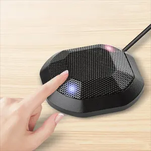 USB Conference Microphone 360 Omnidirectional Condenser Computer PC Mic with Touch Mute Plug &Play Compatible with Windows MacOS