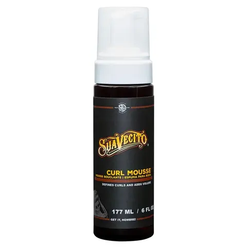 Suavecito Curl Defining Mousse - Haircare Texturizing Volumizing Product for Adults, Flexible Hold, Frizz Control, Natural Finish, Water-Based Alcohol-Free Formula for Wavy Curly Hair, Defining Foam Mousse & Gel, Fuller Hair Option