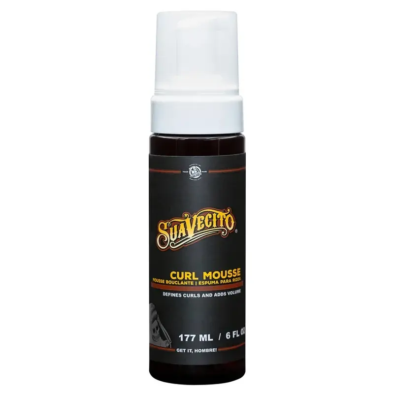 Suavecito Curl Defining Mousse - Haircare Texturizing Volumizing Product for Adults, Flexible Hold, Frizz Control, Natural Finish, Water-Based Alcohol-Free Formula for Wavy Curly Hair, Defining Foam Mousse & Gel, Fuller Hair Option