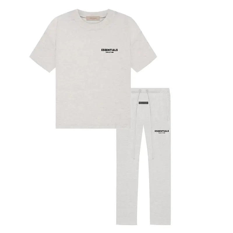 Fear of God Essentials SS22 Men's T-Shirt & Relaxed Sweatpants Set Light Oatmeal