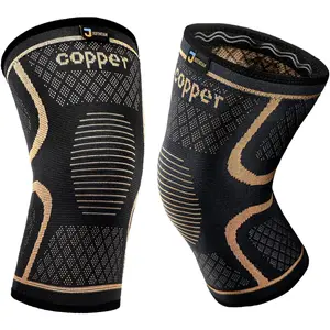 Copper Knee Braces for Men and Women (2 pack) -Knee Supports Copper Compression Knee Sleeve for Knee Pain, Arthritis, Running,Sports and Recovery Support (Medium) protective knee pad easy quick setup