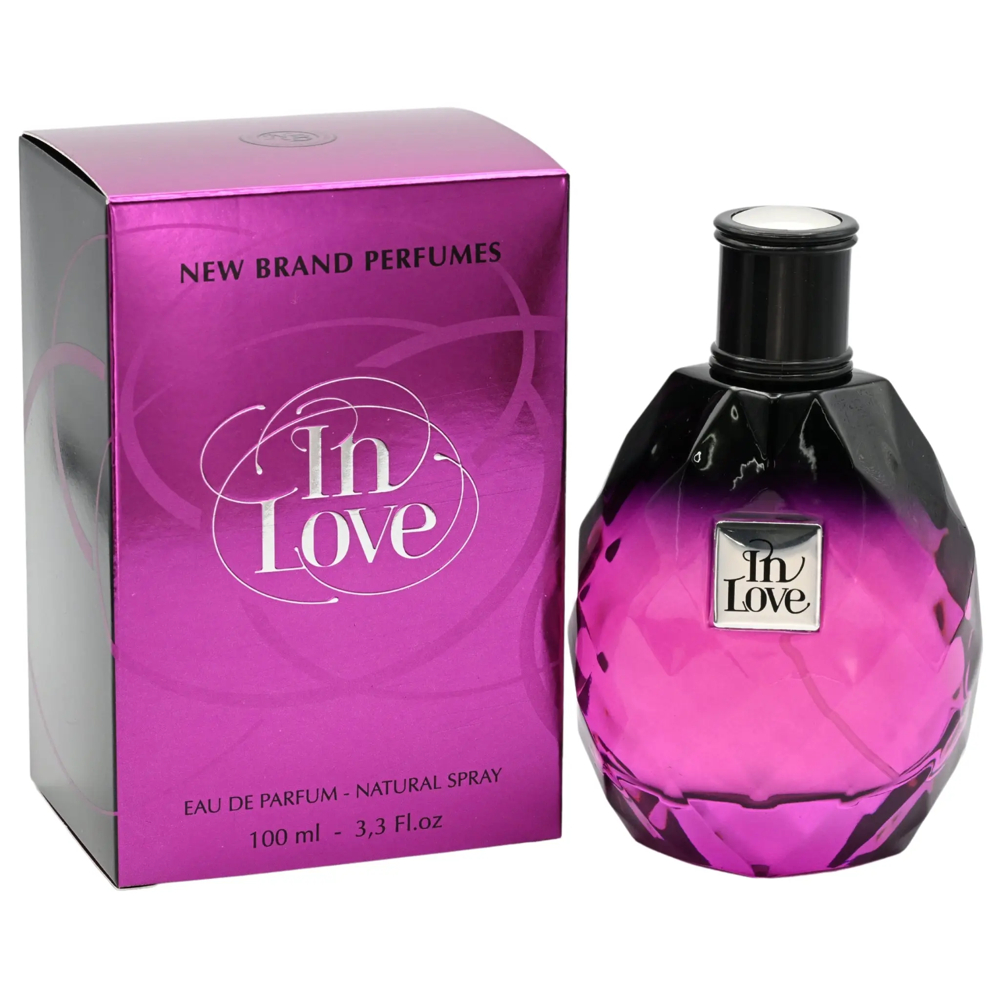 NEW Brand In Love Women's EDP Perfume Spray - 3.3 fl oz/3.4 oz, Vanilla Base Oriental Aromas Mixed with Mandarin, Pre-Mixed Multi-Scent Aromatic Bottle Fragrance, New in Box, Pre-Mixed Women's Fragrance