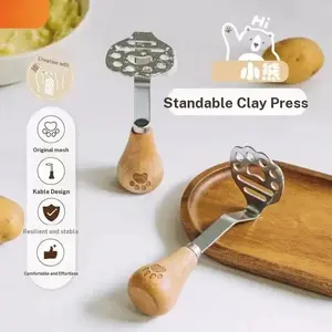 Bear-Shaped Masher Ins430 Stainless Steel Masher for Potato & Sweet Potato Puree, Baby Food Tool, Food Grade Kitchen Utensil