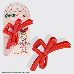 The Grinch x Kitsch Bow Claw Clip - Red