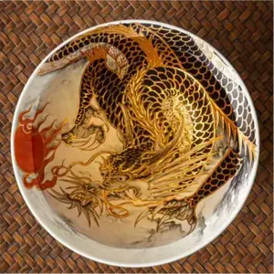 Traditional Chinese Hand-Painted Dragon Tea Cup, Handcrafted Porcelain Teaware, Cultural Heritage Gift Set
