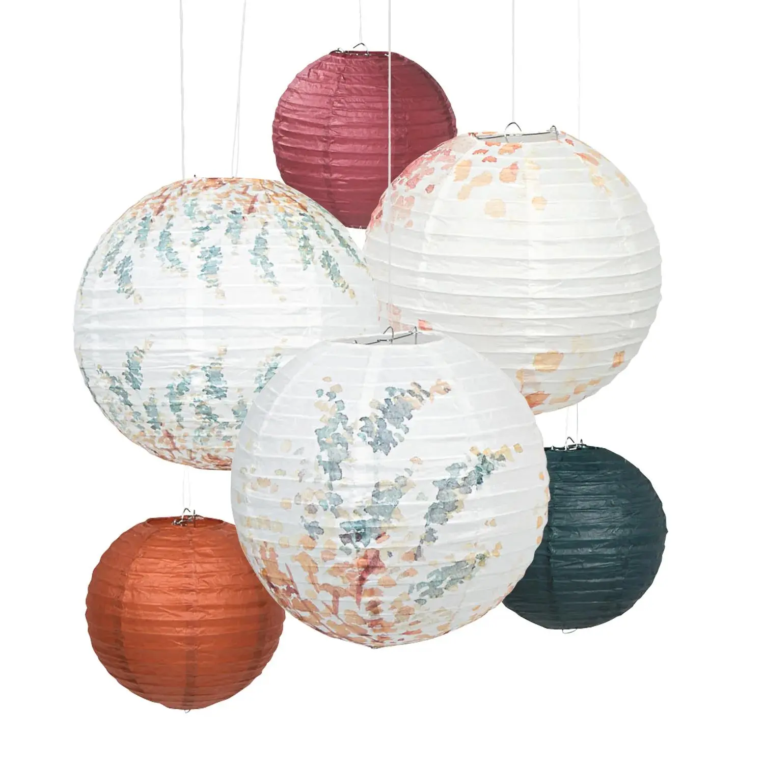 12" - 16" Sweet Fall Hanging Paper Lantern Assortment - 6 Pc.