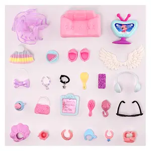 25 pcs Mini Pet Doll Fixed Accessories Set - Includes Chair, Bows, Skirts, Glasses, Scarves, Shoes & Bags! Perfect for Mini Pet Shop Cat Dog Toys, Kids Collection & Gift Ideas(B55)