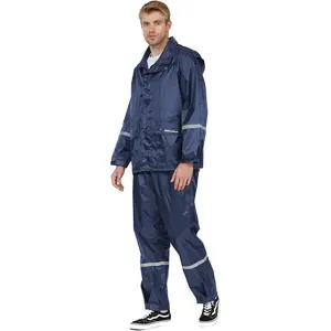 Classic Rain Suits for Men Waterproof Rain Gear with Strip Rain Jacket Pants for Golf Camping