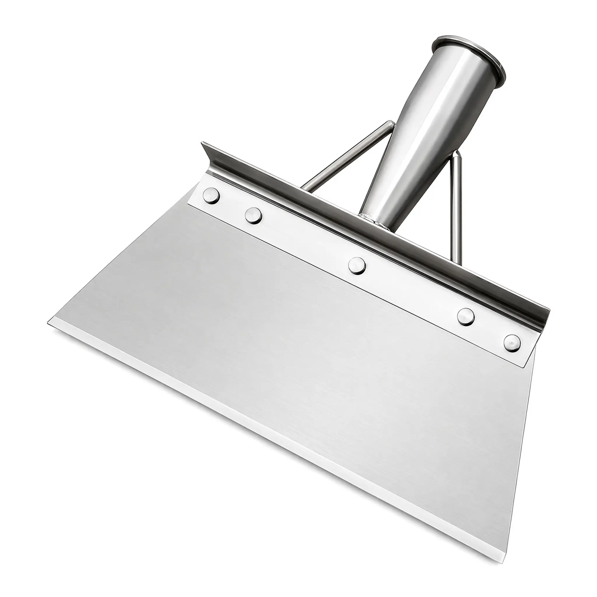 Stainless Steel Garden Weeding Shovel Hand Weeder Tool - Flat Wide Blade Gardening Scoop for Weed Removal, Soil Digging, Planting - Durable Metal Hand Trowel for Lawn, Farm, Backyard Plant Care