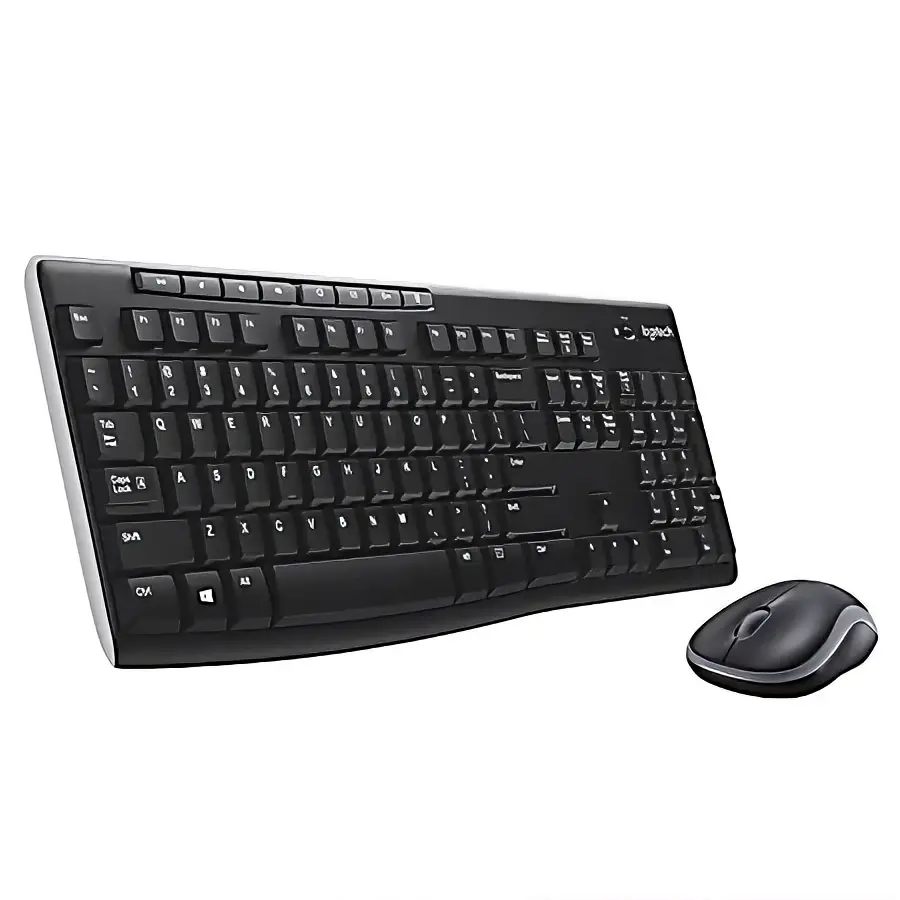 Logitech MK270 Wireless Keyboard and Mouse Combo in Black Full-Size US English with Numeric Keypad and Optical Mouse for Windows ChromeOS
