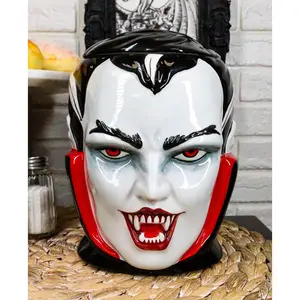 Ebros Ceramic Count Dracula Vampire Cookie Jar Decorative Figurine 7.75" Tall