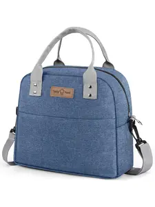 Insulated Lunch Bag, Reusable Lunch Box with Adjustable Strap, Leakproof Lunch Bag, Portable Thermal Cooler Bag for Work School Picnic