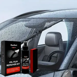 Glass Oil Film Remover Kit – Includes Cleaning Spray & Scrub Tool – Effectively Removes Stubborn Oil Film, Water Spots & Road Grime – Restores Crystal-Clear Windshields & Mirrors – Essential for Car Owners & Safe Driving