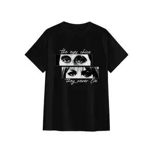 Scarface Graphic T Shirt – 100% Cotton Tony Montana Back Print with "The Eyes Have It" & "They Never Lie" Quotes Casual Round Neck Short Sleeve Tee Unisex minimalist design, quick-dry vintage styleUnisex Gift for Birthday Christmas Halloween
