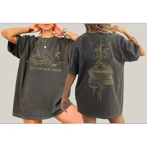 You Do Not Yield Comfort Colors Shirt, Fantasy Sword Dragon Moon Design, Bookish Quote Tee